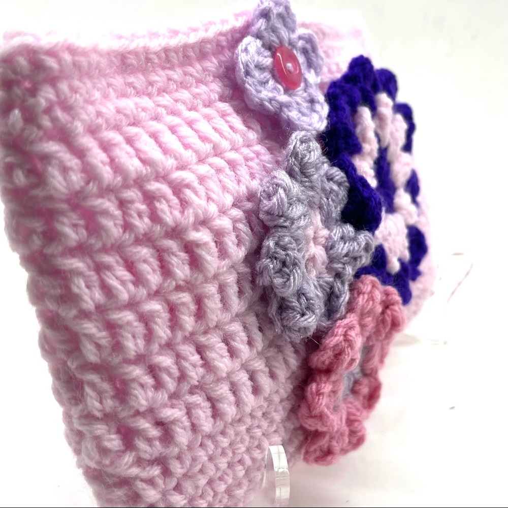 NWT Handmade Crochet Clutch Pink Snap Close - Picture 4 of 10